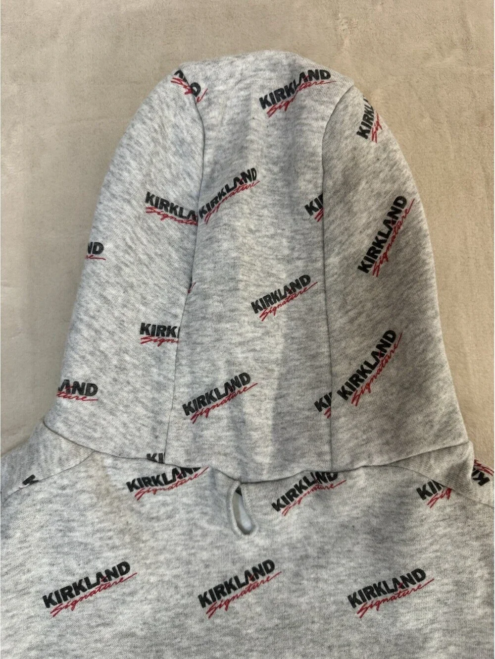 Kirkland Signature Dog Hoodie Gray Logo Print Costco Brand Pet Hoodie Size L